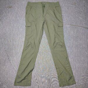Columbia Cargo Pants Womens Size 10 32x32 Olive Omni Shade Nylon Wick Hiking
